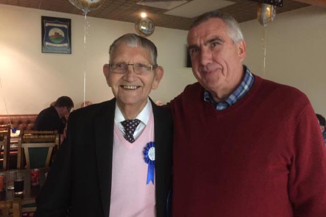 Bob Peden (90th birthday) with Norrie Austin